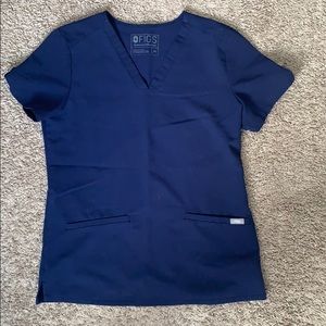 Figs scrub top navy blue
